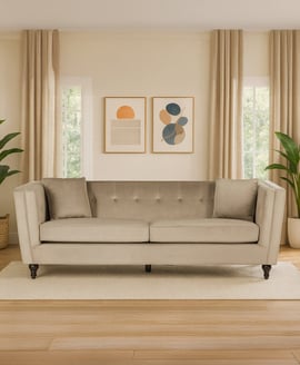 Ferris 3 Seat Mink Velvet Sofa