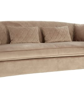 Fiji Three Seat Grey Cotton Velvet Sofa