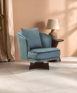 Hale Azure Velvet Swivel Chair