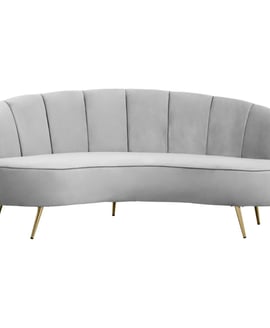Hasna Three Seat Grey Velvet Sofa
