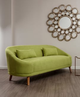Holland Green Linen Two Seater Sofa