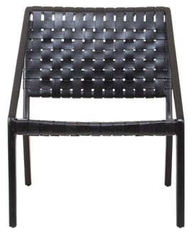 Kendari Black Cow Leather Woven Chair