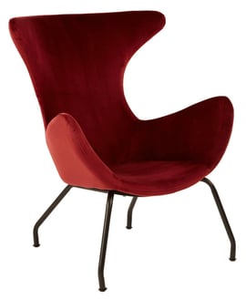 Kolding Red Fabric Modern WingbackChair