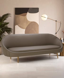 Lagero Brown Leather Effect 3 Seater Sofa