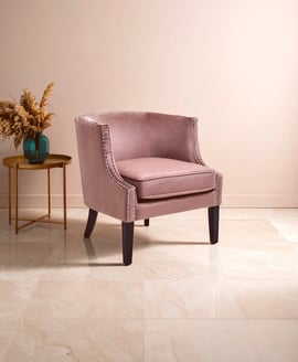 Larissa Pink Velvet Studded Chair