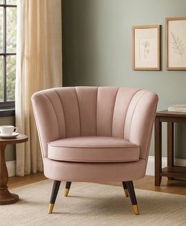 Loretta Dusky Pink Velvet Shell Accent Chair