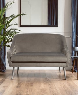 Louxor Grey Velvet Two Seater Sofa