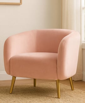 Louxor Pink Velvet Round Armchair