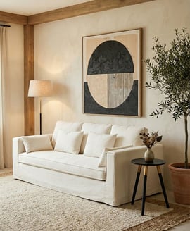 Menton 3 Seat Cream Sofa