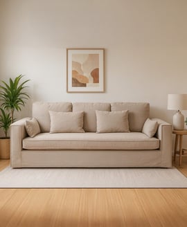 Menton 3 Seat Grey Fabric Sofa