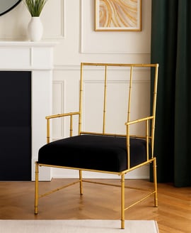 Monroe Gold and Black Velvet Accent Chair