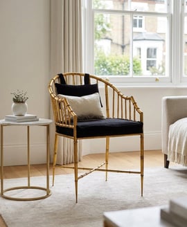 Monroe Gold Frame Accent Armchair