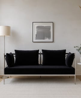 Novo 2 Seat Sofa With Silver Lattice Arms