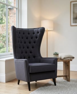 okCala Black Tufted Highback Chair