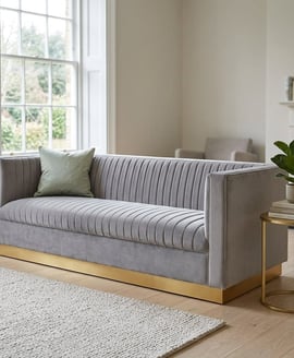 Opal 3 Seat Grey Sofa