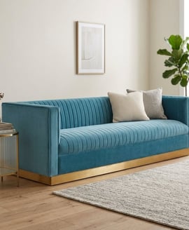 Opal 3 Seat Light Blue Sofa