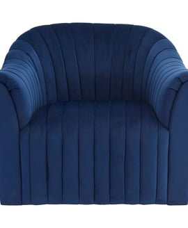 Opel Deep Blue Velvet Armchair