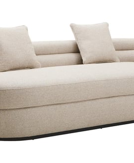 Oratino Ivory Linen 3 Seater Curved Sofa