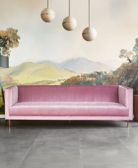Otylia 3 Seat Pink Sofa