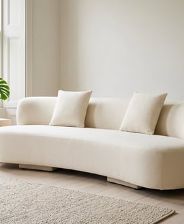 Ozzano Cream Linen 3 Seater Sofa