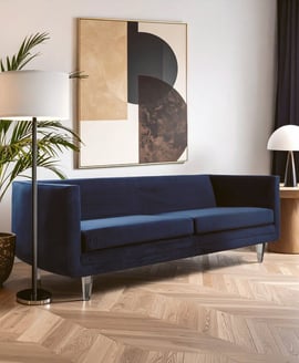 Pinner Navy Velvet 3 Seater Sofa