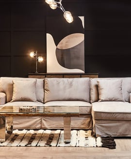 Ralph Three Seat Grey Velvet Right Chaise Sofa