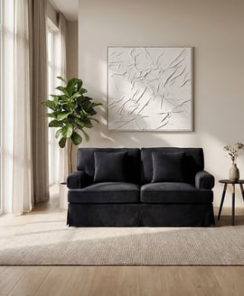 Ralph Two Seat Black Velvet Sofa