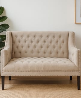 Regent Park Camel Velvet 2 Seat Sofa