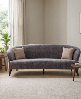 Reine 3 Seat Grey Velvet Sofa