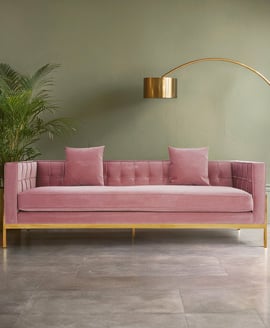 Rena 3 Seat Pink Sofa