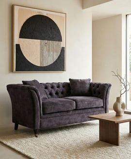 Sabrina Two Seat Grey Velvet Sofa