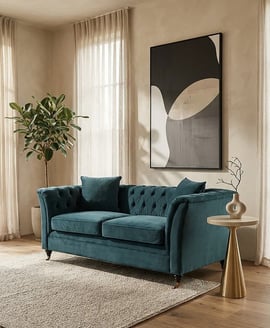 Sabrina Two Seat Midnight Velvet Sofa