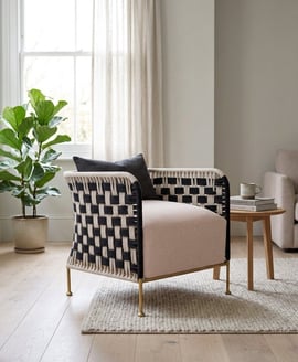 Satna Black And White Jute Chair