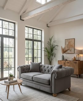 Spencer 2 Seat Grey Fabric Sofa