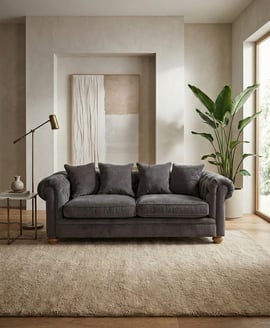 Spencer Three Seat Grey Fabric Sofa