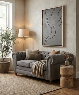 Stella Two Seat Grey Linen Sofa