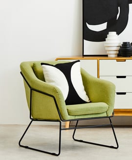 Stockholm Green Fabric Modern Accent Chair
