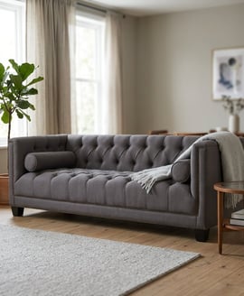 Surina 3 Seat Grey Fabric Sofa