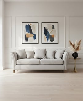 Sutton Three Seat Grey Fabric Sofa