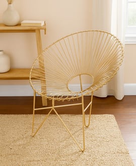 Templar Gold Wire Frame Occasional Chair
