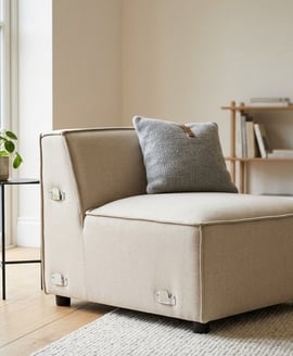 Toulouse Cream Fabric Armless Modular Sofa