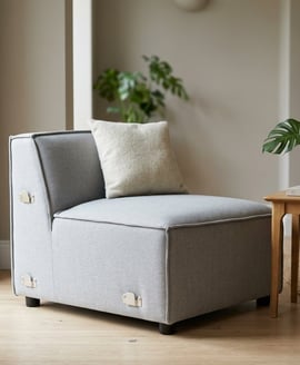 Toulouse Grey Fabric Armless Modular Sofa
