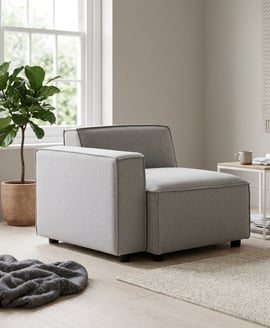 Toulouse Grey Fabric Left Arm Modular Sofa