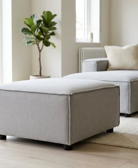 Toulouse Grey Fabric Modular Ottoman