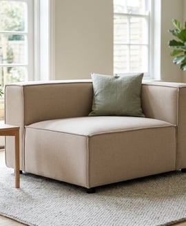 Toulouse Natural Fabric Modular Ottoman