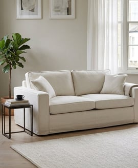 Valensole 3 Seat Cream Fabric Sofa