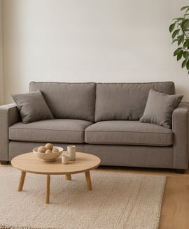 Valensole 3 Seat Grey Fabric Sofa