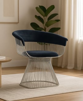 Vogue Black Velvet and Silver Frame Chair