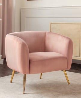 Yasmeen Pink Velvet Armchair