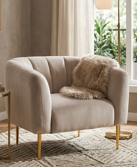 Yasmeen Silver Grey Velvet Armchair